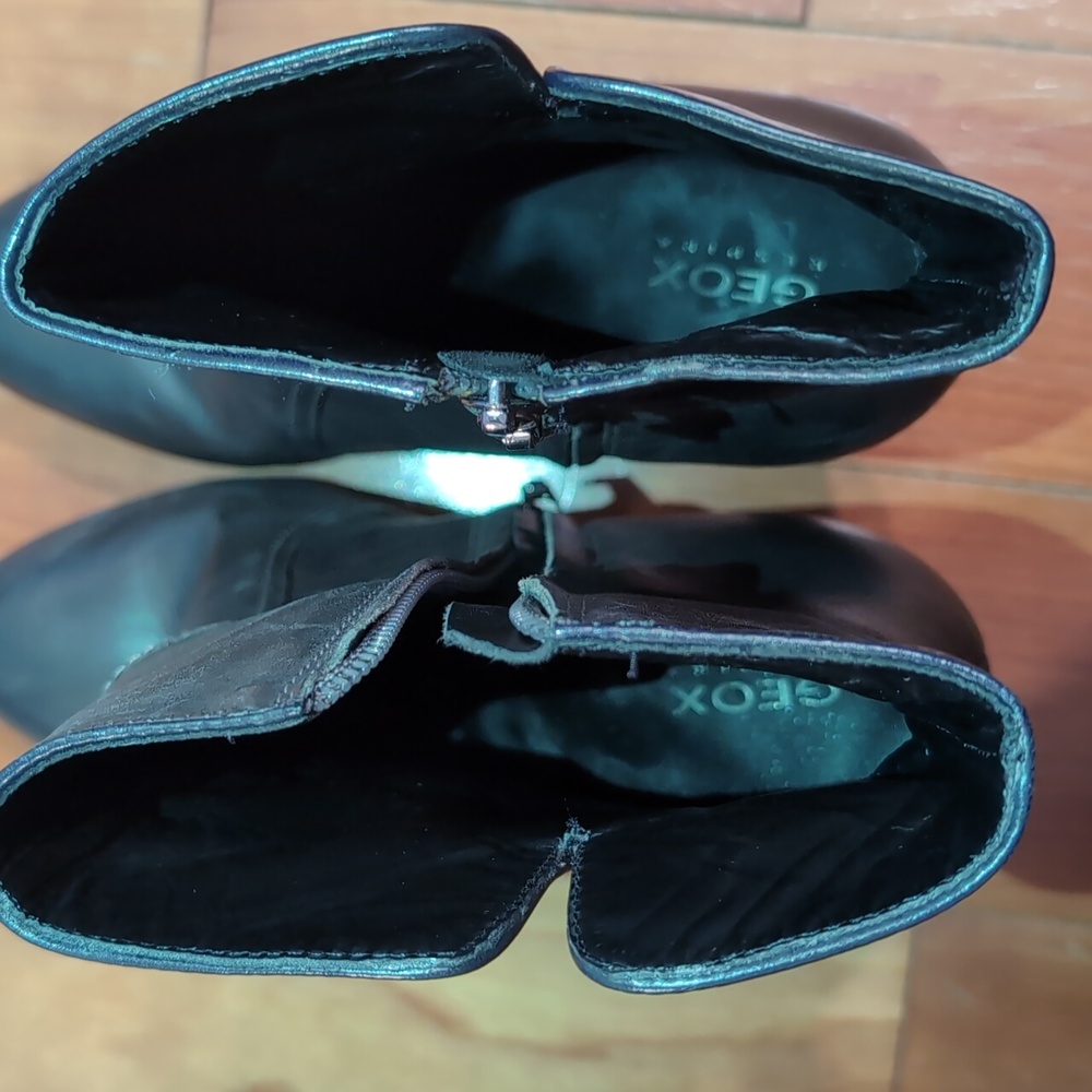 Ladies Geox Gray Leather Boots Size 38 - Picture 14 of 16